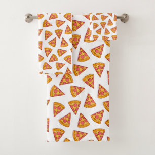 Conjunto De Toalhas Padrão de fatia de pizza divertida