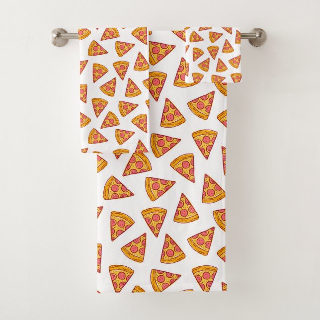 Conjunto De Toalhas Padrão de fatia de pizza divertida (Insitu)