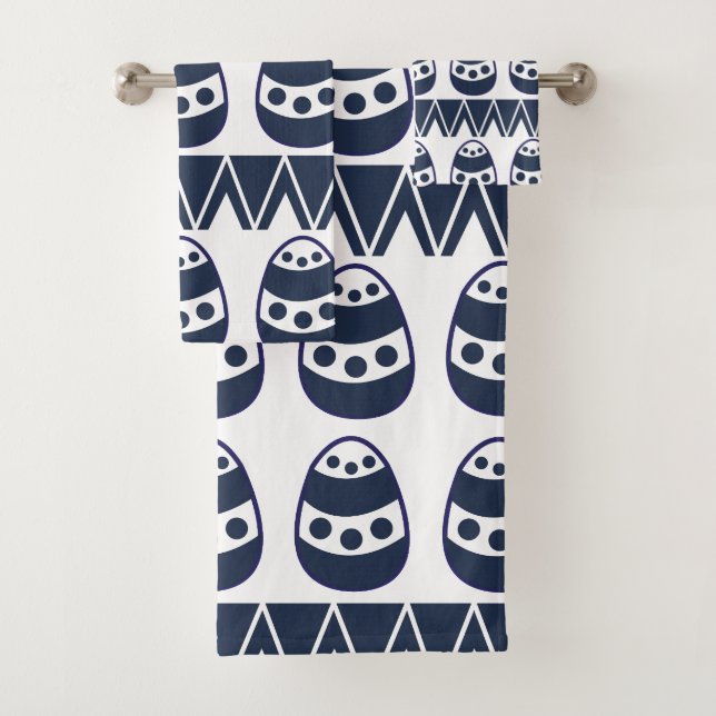 Conjunto De Toalhas Padrão de Felz pascoa de Grelha de Ovos de Páscoa (Insitu)