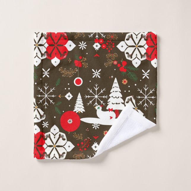 Conjunto De Toalhas Padrão de Festas de Neve (Pano de lavar)