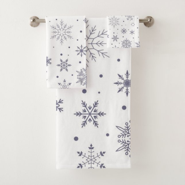 Conjunto De Toalhas Padrão de flocos de neve (Insitu)