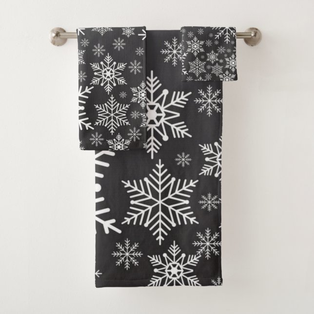 Conjunto De Toalhas Padrão de flocos de neve (Insitu)