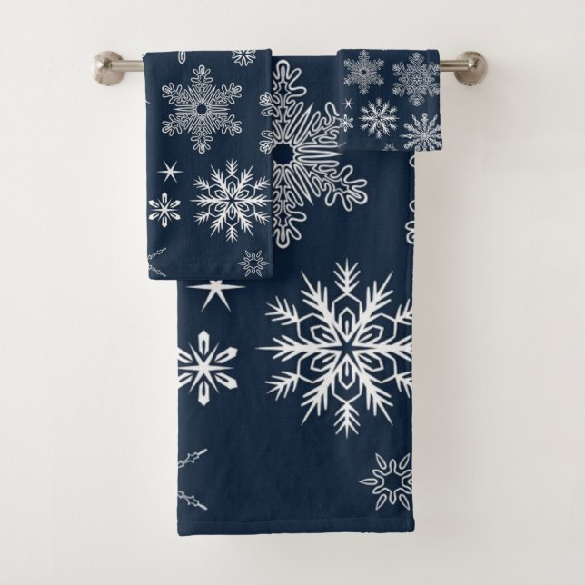 Conjunto De Toalhas Padrão de flocos de neve (Insitu)