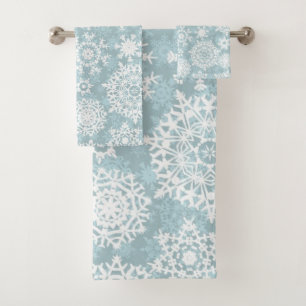 Conjunto De Toalhas Padrão de flocos de neve