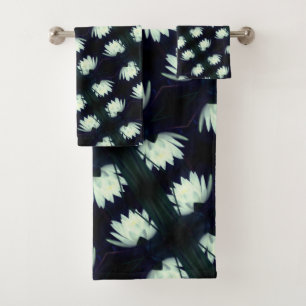 Conjunto De Toalhas Padrão De Flor De Linho De Água De Lotus Brilhante