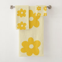 Padrão de Flor Simples Tropical Amarelo Retroativo