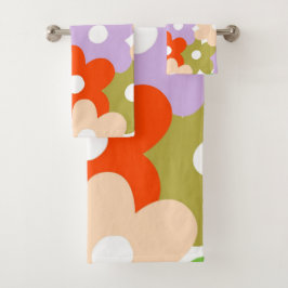 Conjunto De Toalhas Padrão de Flor Tropical Simples Colorida