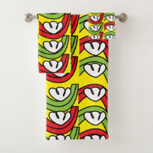 Padrão de Flor Verde Vermelho Vegetal