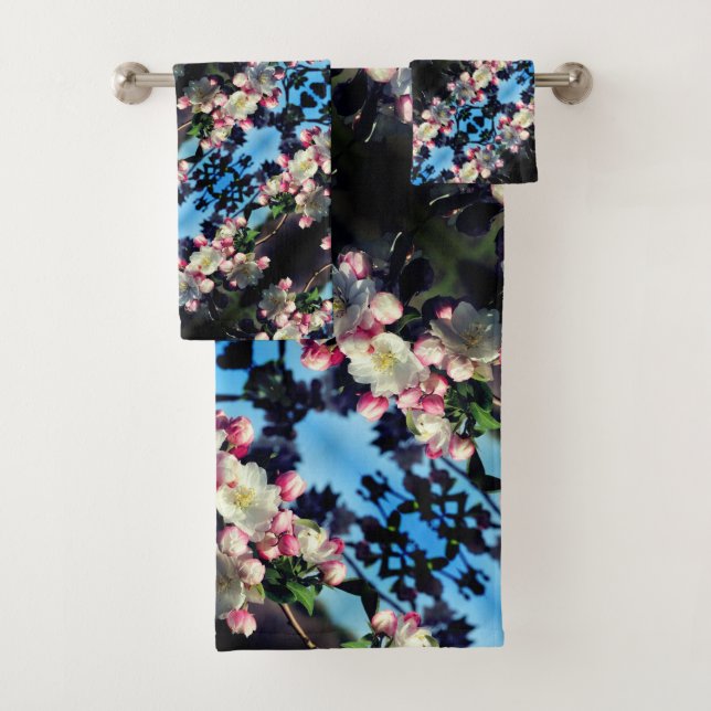 Conjunto De Toalhas Padrão de flores de Primavera de Caranguejo Cheerf (Insitu)
