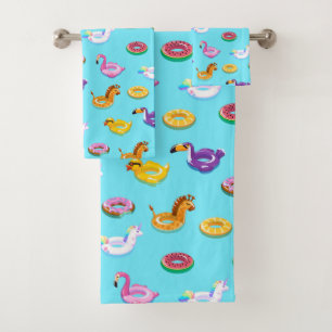 Conjunto De Toalhas Padrão de flutuação da Piscina de Verão