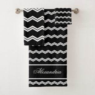Conjunto De Toalhas Padrão de fogão branco preto