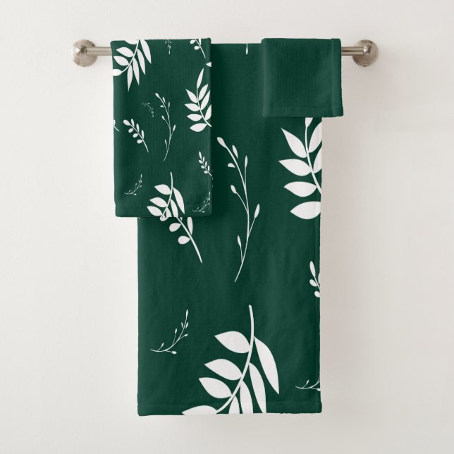 Conjunto De Toalhas padrão de folha (Insitu)