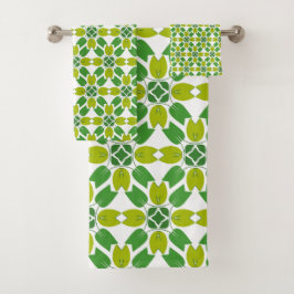 Conjunto De Toalhas Padrão De Folha, Padrão De Folhas, Folhas Verdes