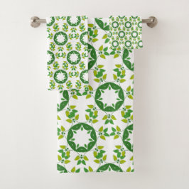 Conjunto De Toalhas Padrão De Folha, Padrão De Folhas, Folhas Verdes