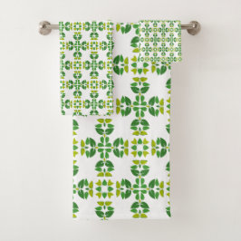 Conjunto De Toalhas Padrão De Folha, Padrão De Folhas, Folhas Verdes