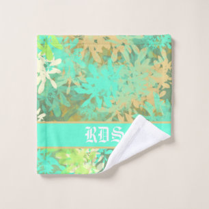 Conjunto De Toalhas Padrão de Folha Verde Abstrato moderno