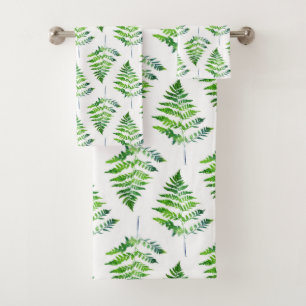 Conjunto De Toalhas Padrão de Folhas de Fern