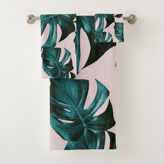 Conjunto De Toalhas Padrão de Folhas de Monstera nº 4 (Insitu)