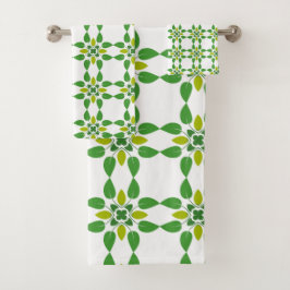 Conjunto De Toalhas Padrão de Folhas, Padrão de Folhagens, Folhas Verd