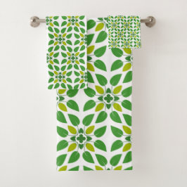 Conjunto De Toalhas Padrão de Folhas, Padrão de Folhagens, Folhas Verd