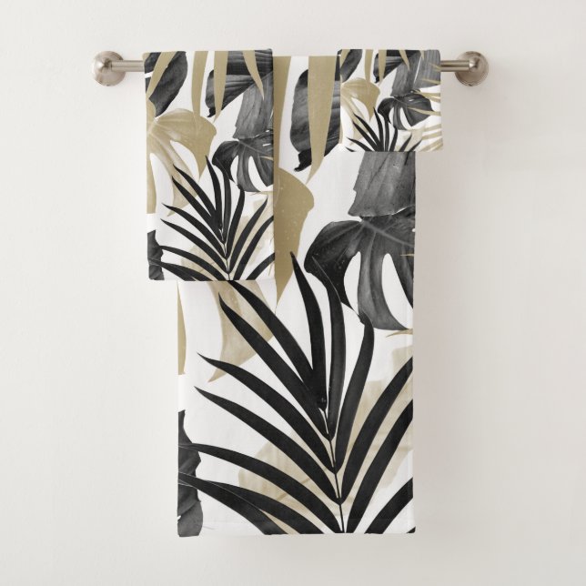 Conjunto De Toalhas Padrão de Folhas Tropicais #14 #tropical #art (Insitu)