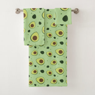 Conjunto De Toalhas Padrão de Foodie Verde Ilustrado