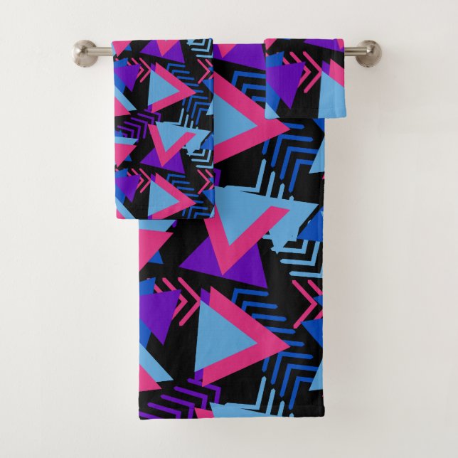 Conjunto De Toalhas Padrão de Formas Abstratas de Memphis - (Insitu)