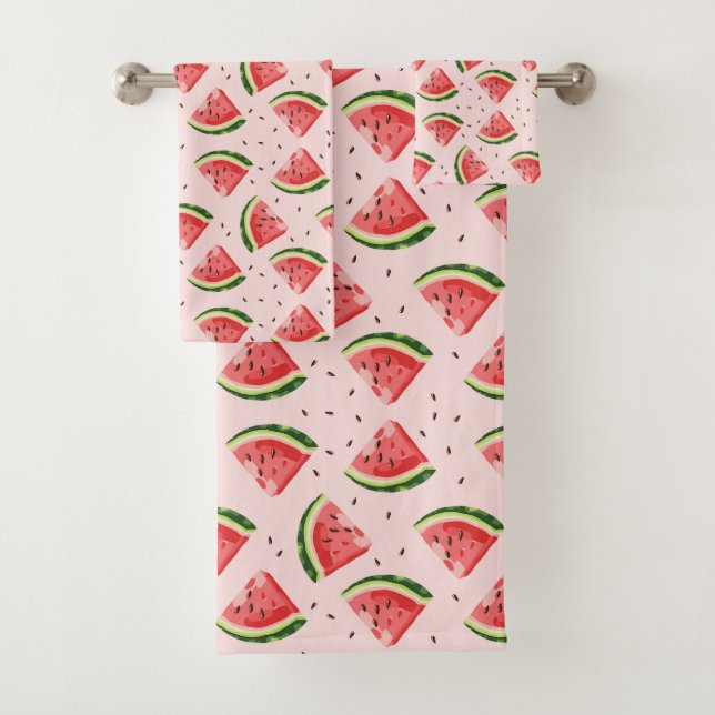 Conjunto De Toalhas Padrão de Fruta de melancia de aquarela (Insitu)