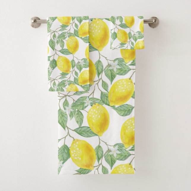 CONJUNTO DE TOALHAS PADRÃO DE FRUTA FRESCA DO LEMÃO (Insitu)
