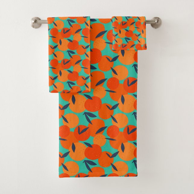 Conjunto De Toalhas Padrão de Fruta laranja abstrato (Insitu)