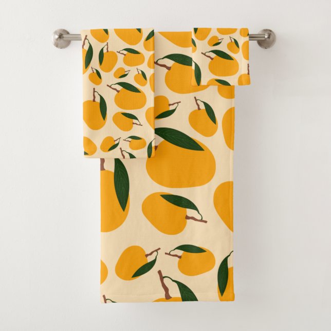 Conjunto De Toalhas Padrão de Fruta Mango Summer (Insitu)