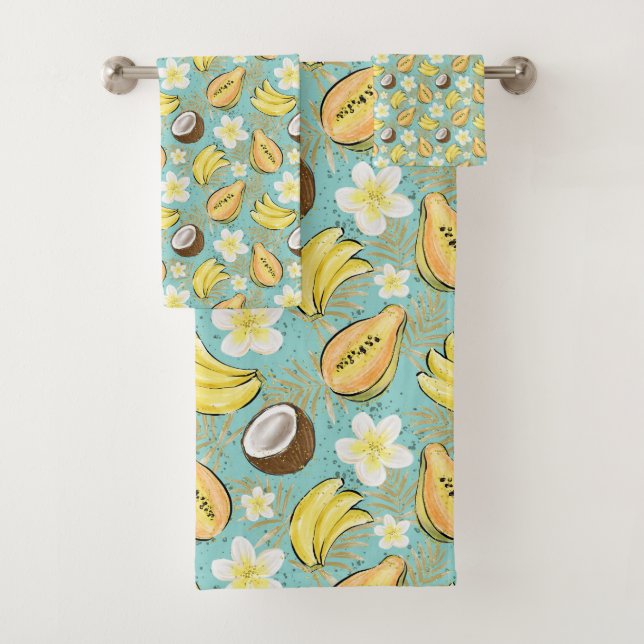 Conjunto De Toalhas Padrão de Fruta Tropical de Verão (Insitu)
