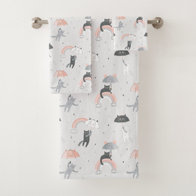 Conjunto De Toalhas Padrão de Gatos de Choque em Cuta (Insitu)