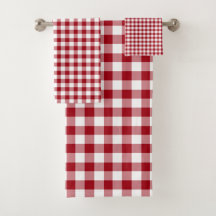 Padrão de Gingham Verificado em Vermelho Moderno