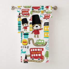 Conjunto De Toalhas Padrão de Guarda da Cidade Grande de Londres e Urs