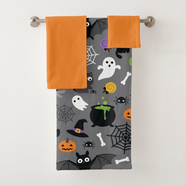 Conjunto De Toalhas Padrão de Halloween (Insitu)