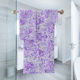 Conjunto De Toalhas Padrão de hidrangea glorioso na lavanda, floral