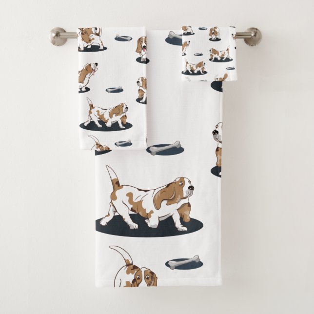 Conjunto De Toalhas Padrão de Hound Basset (Insitu)