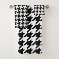 Padrão de Houndstooth Preto Branco