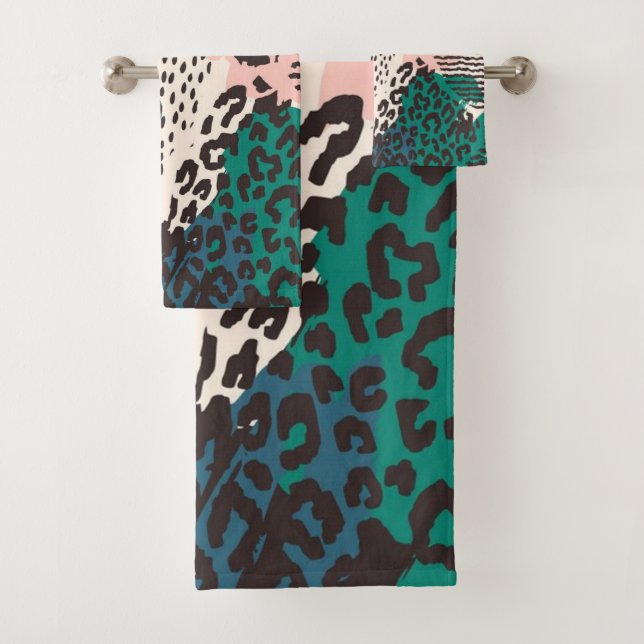 Conjunto De Toalhas Padrão de impressão animal (Insitu)