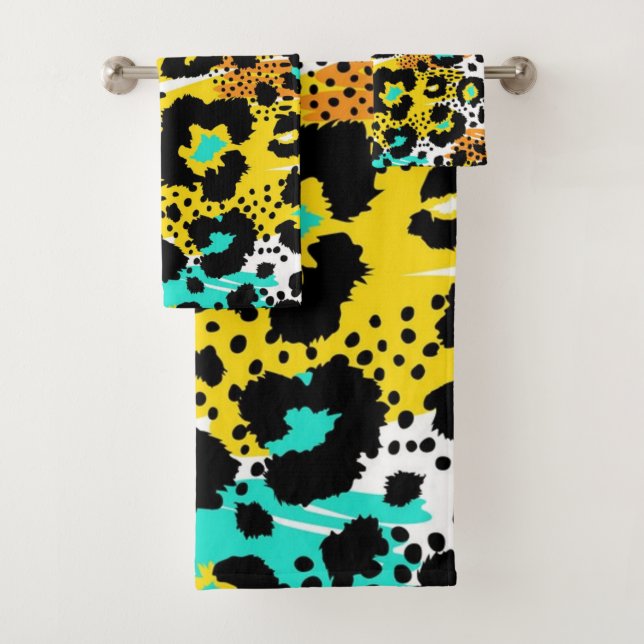 Conjunto De Toalhas Padrão de impressão animal (Insitu)