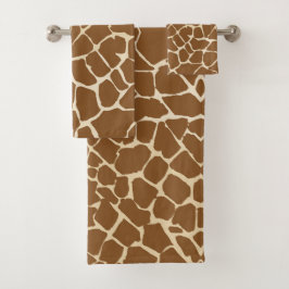 Conjunto De Toalhas Padrão de Impressão de Pele de Girafa
