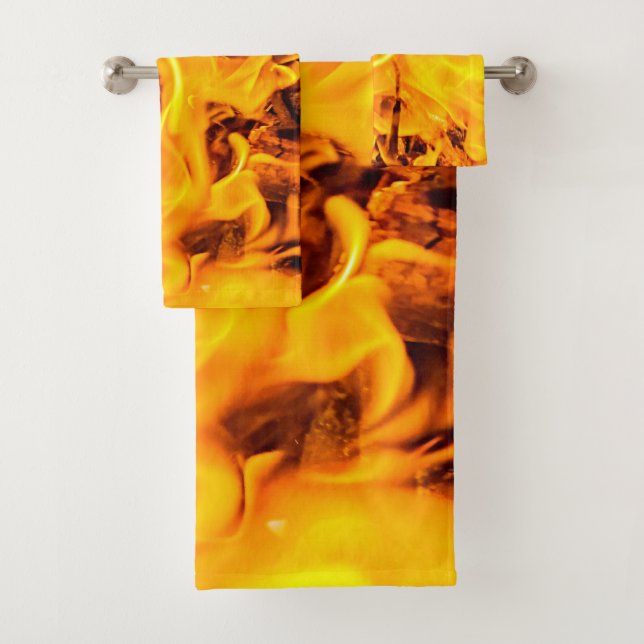 Conjunto De Toalhas Padrão De Incêndio E Chamas (Insitu)