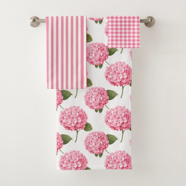 Conjunto De Toalhas Padrão de Jardim de Algodão Rosa Floral (Insitu)