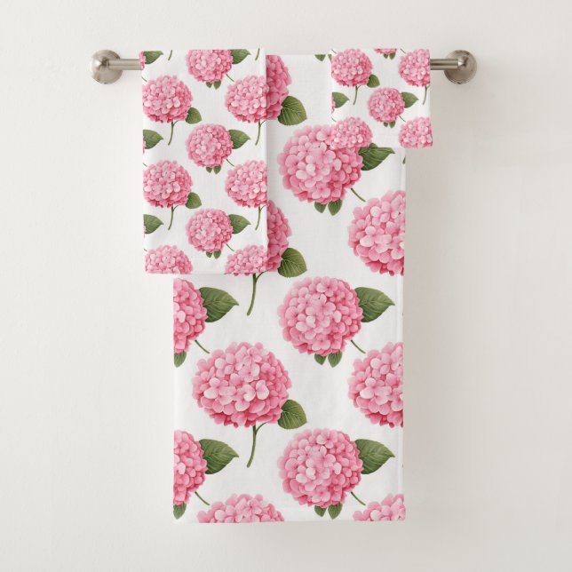 Conjunto De Toalhas Padrão de Jardim de Algodão Rosa Floral (Insitu)