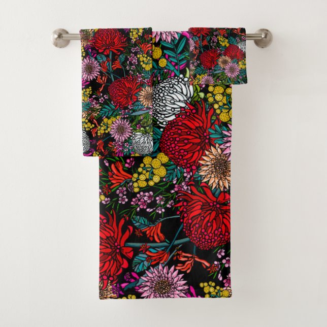 Conjunto De Toalhas Padrão de Jardim Nativo Australiano (Insitu)