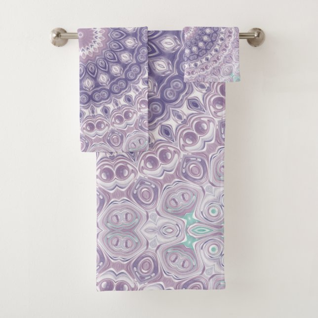 Conjunto De Toalhas Padrão de lavanda e Lilac Mandala (Insitu)