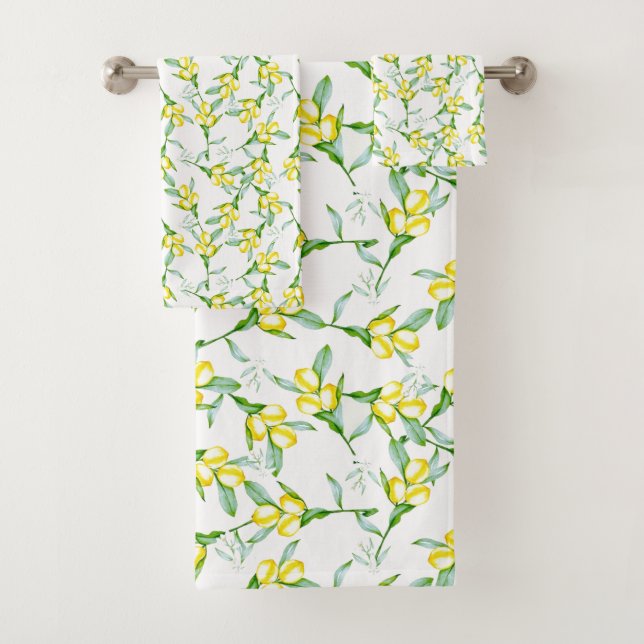 Conjunto De Toalhas Padrão de limões (Insitu)