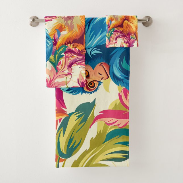 Conjunto De Toalhas Padrão de Macaco do Rococo (Insitu)