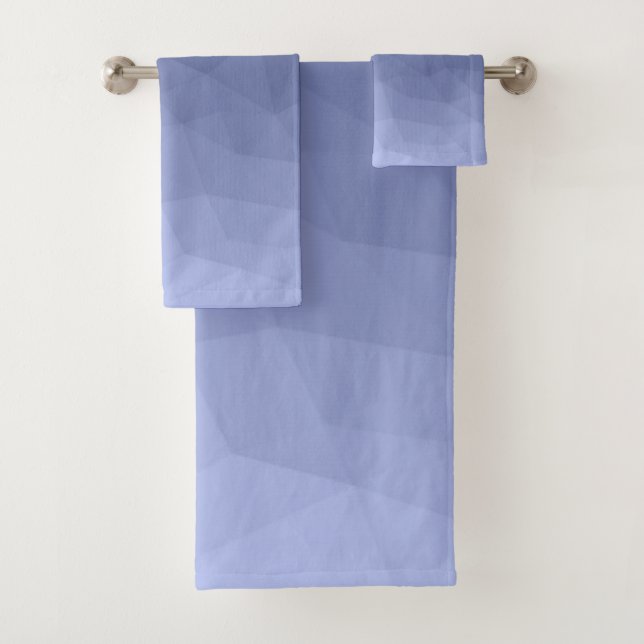 Conjunto De Toalhas Padrão de malha geométrica gradiente azul cinza (Insitu)